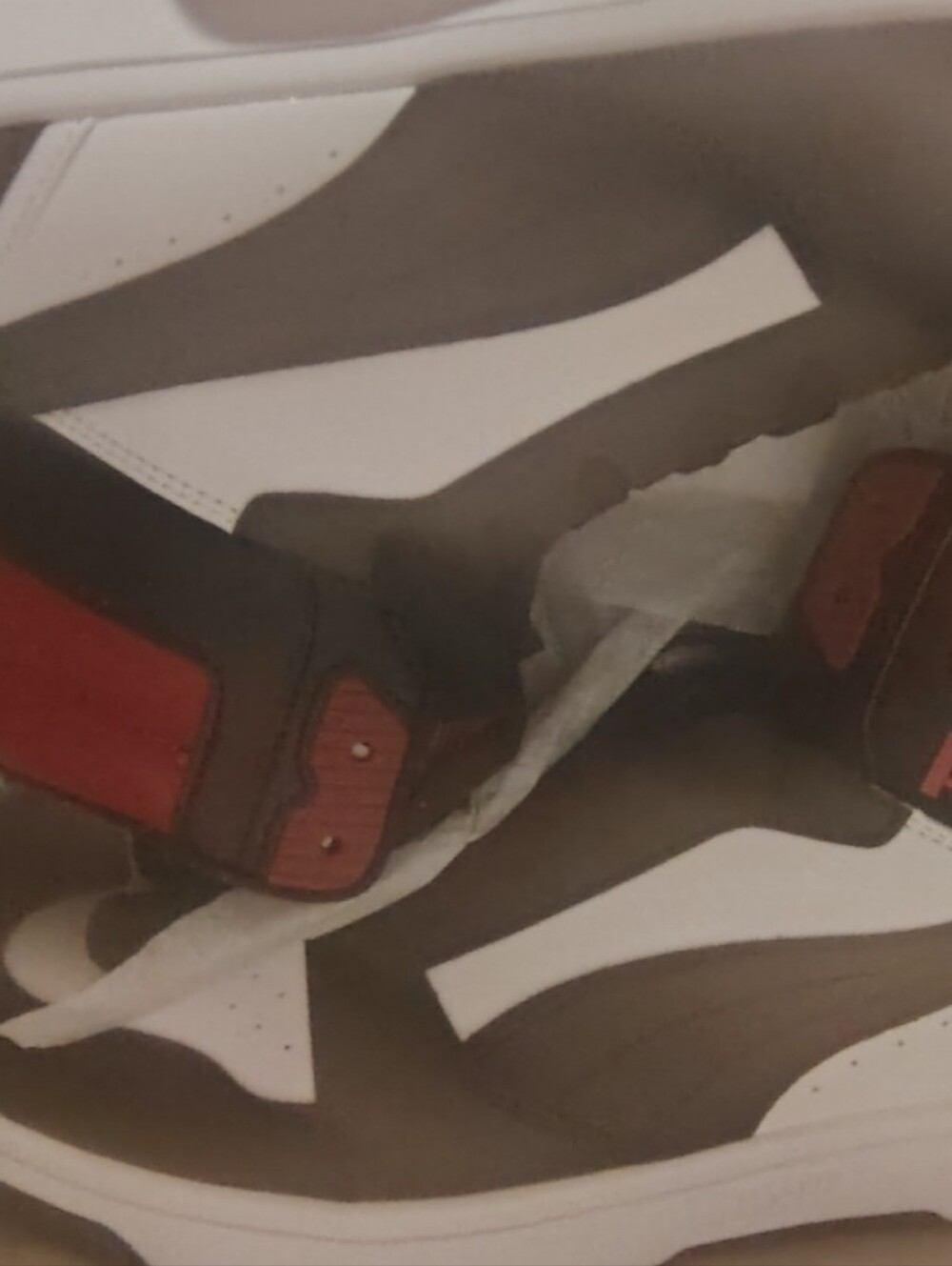 Brand New Puma High-Top Sneakers in White, Brown and Red